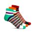 Bamboo Ankle - Stripes Green, Orange, Red, - Pack of 3