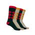 Bamboo Crew Argyle – Time Travel, Golden, Red, - Pack of 4
